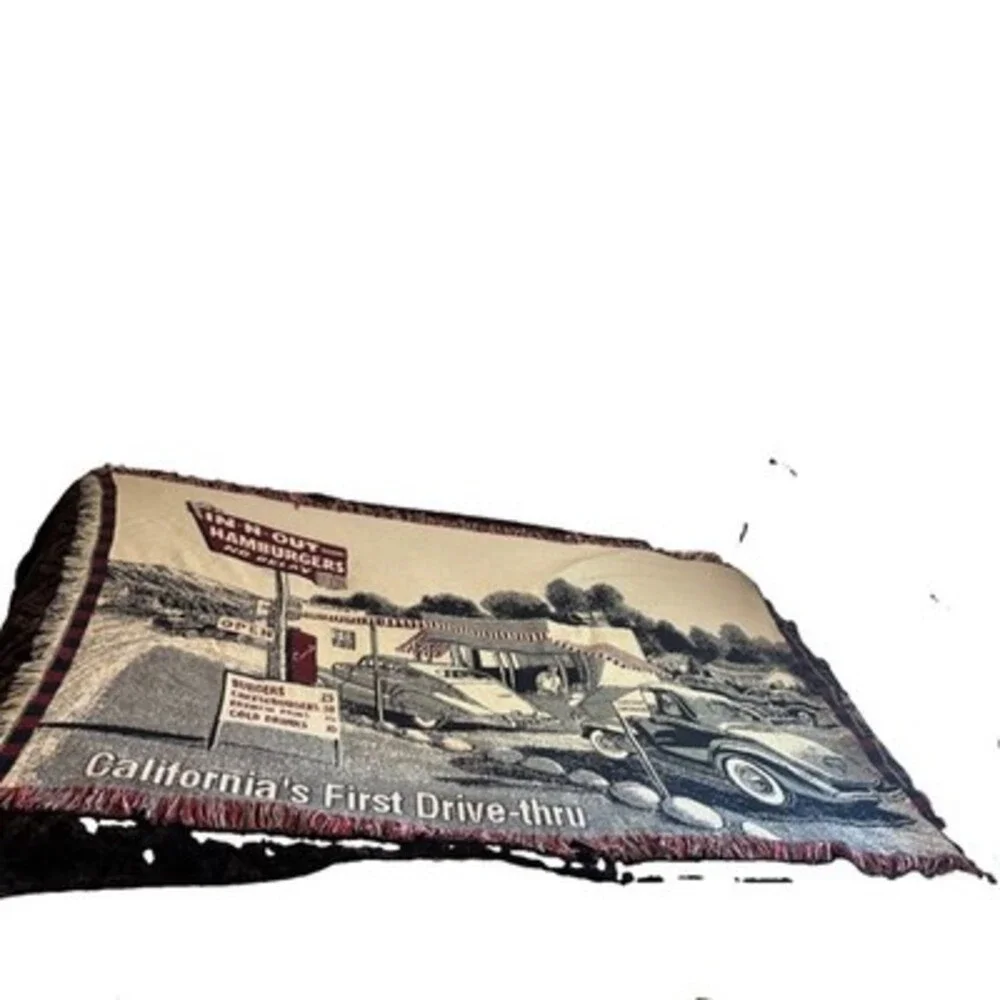 Very Rare IN & OUT BURGER Original Woven Blanket Approximately 48”X72” 1990’s